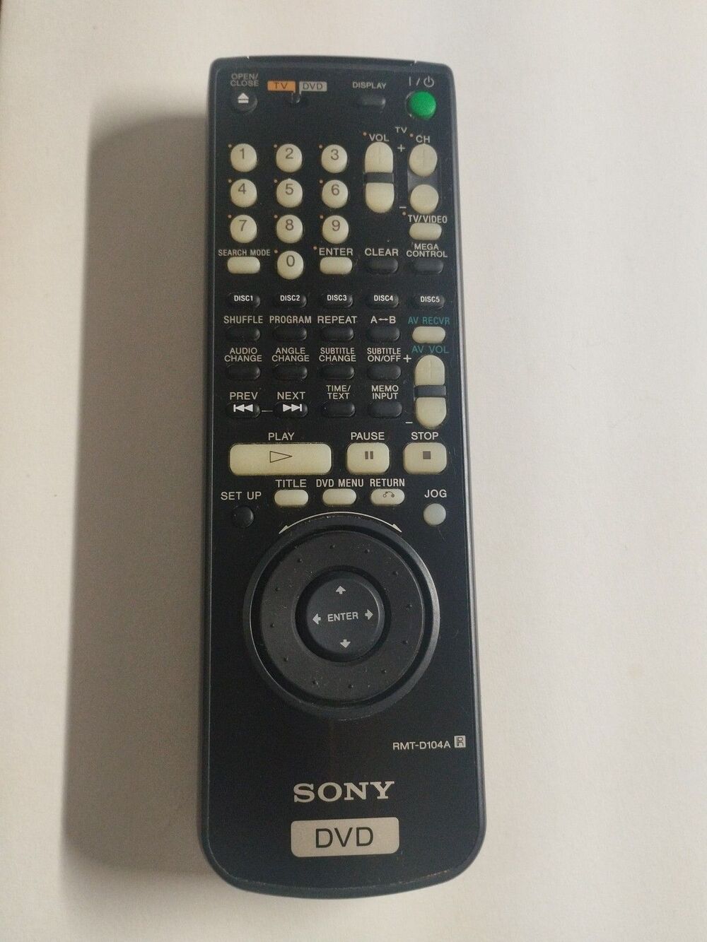 genuine sony rmt-d108a oem tv dvd remote control - tested & works